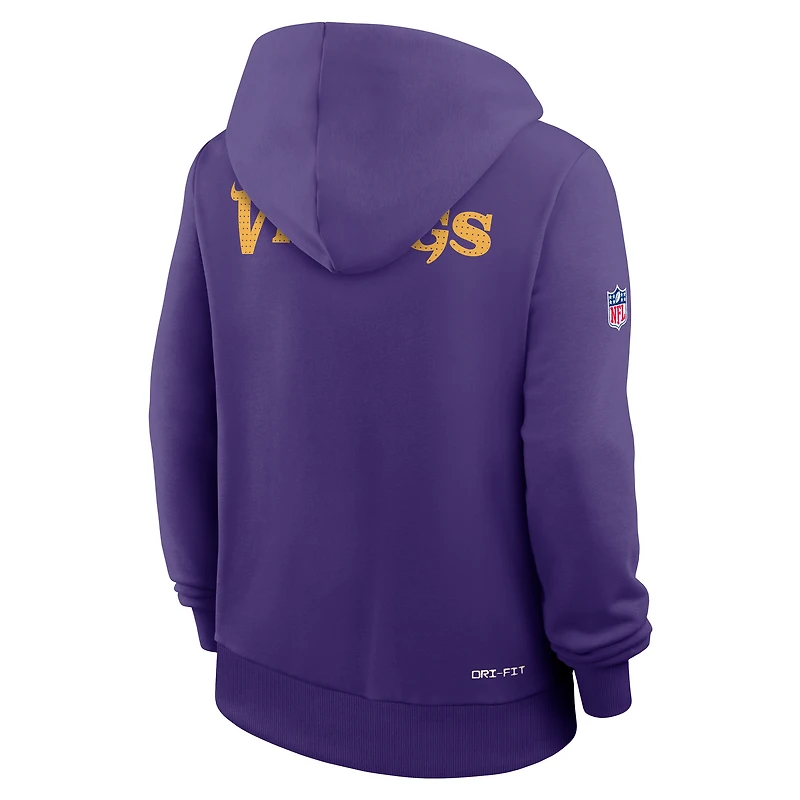 Women's Nike Purple Minnesota Vikings Sideline Standard Issue Initial Home Dri-FIT Hoodie