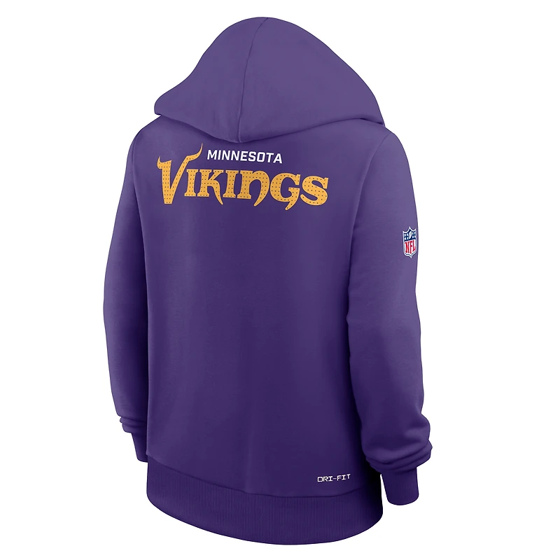 Sweat à capuche Nike violet Minnesota Vikings Sideline Standard Issue Initial Home Dri-FIT pour femme