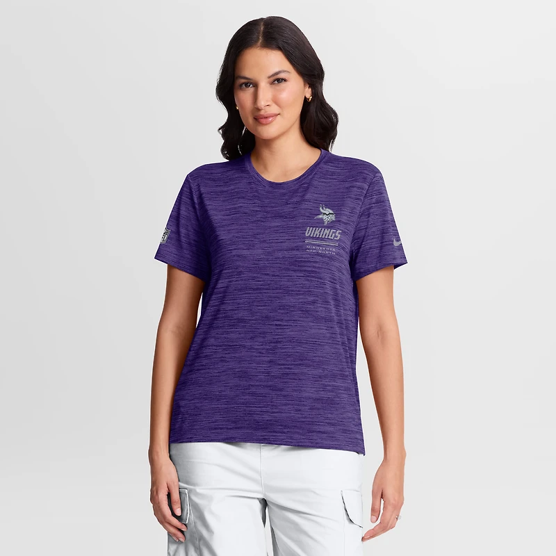 T-shirt Nike violet Minnesota Vikings Sideline Velocity Dri-FIT pour femme