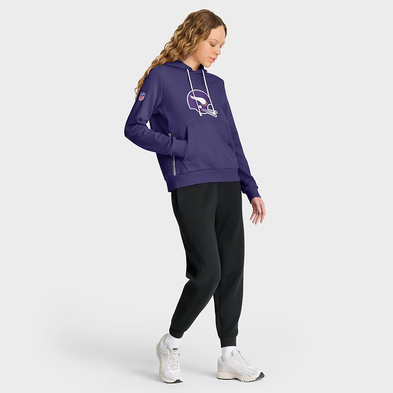 Sweat à capuche Nike violet Minnesota Vikings Throwback Sideline Standard Issue Dri-FIT pour femme