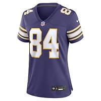 Maillot de jeu joueur à la retraite classique Nike Randy Moss Minnesota Vikings pour femme pourpre