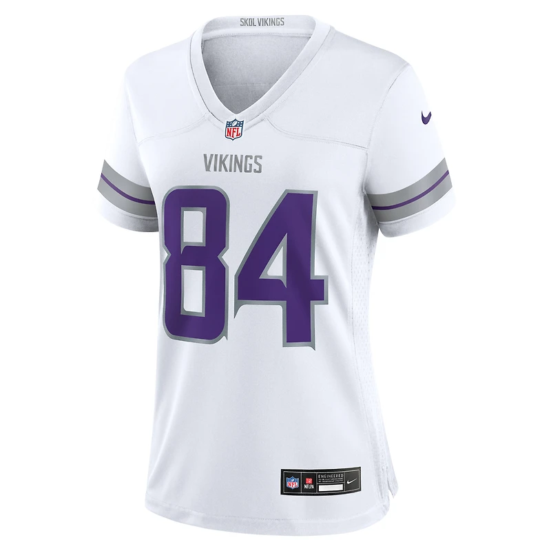 Maillot de match joueur retraité alternatif des Minnesota Vikings Nike Randy Moss blanc pour femme