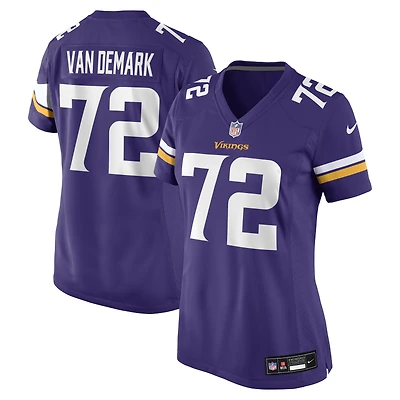 Maillot de match Nike Ryan Van Demark violet pour femme, Minnesota Vikings