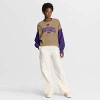 Women's Nike Tan Minnesota Vikings Oversized Rewind Pullover Sweatshirt