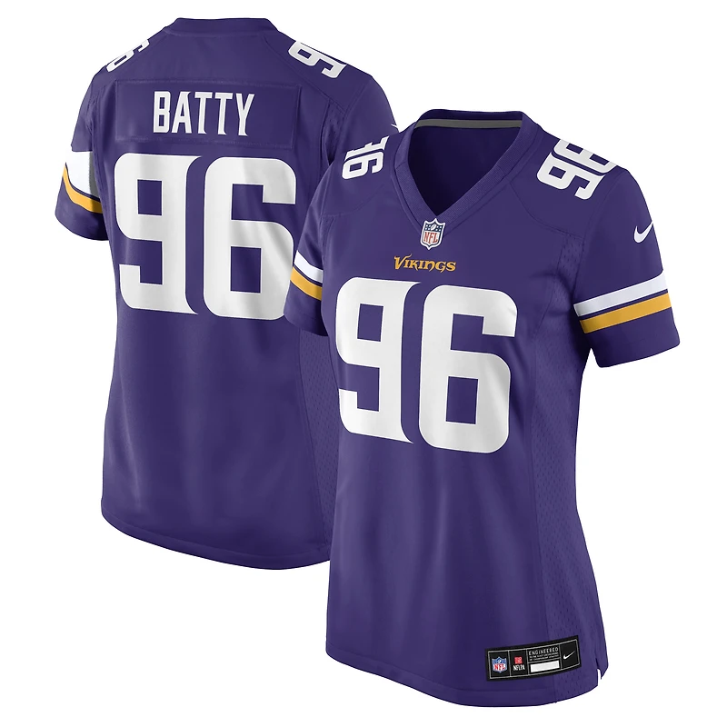 Maillot Nike Tyler Batty violet pour femme des Vikings du Minnesota