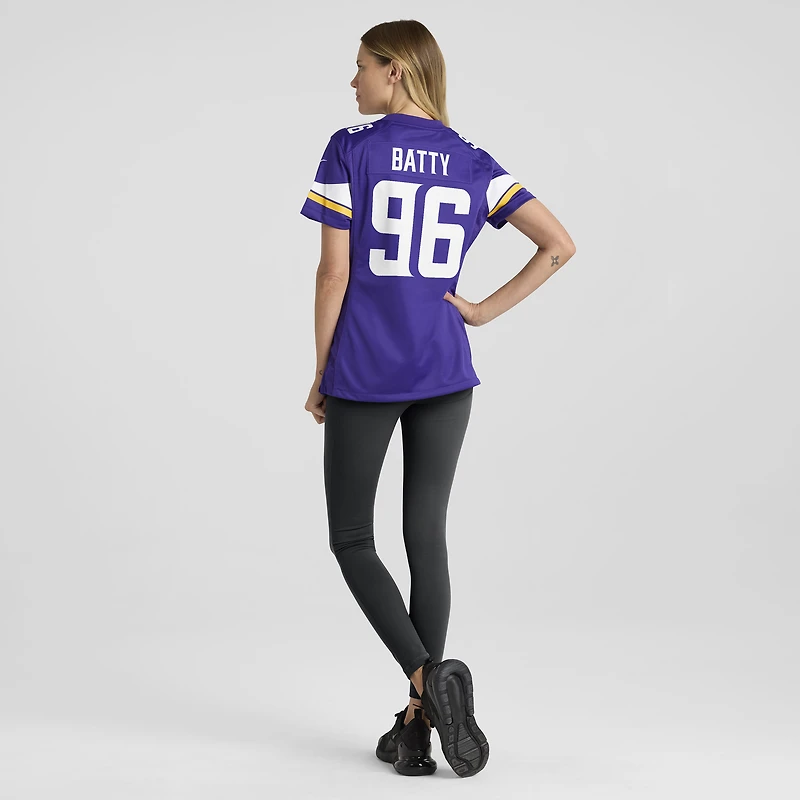 Maillot Nike Tyler Batty violet pour femme des Vikings du Minnesota