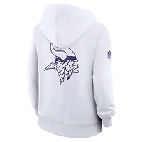 Sweat à capuche Nike Dri-FIT Alt Sideline Standard Issue blanc pour femme, Minnesota Vikings.