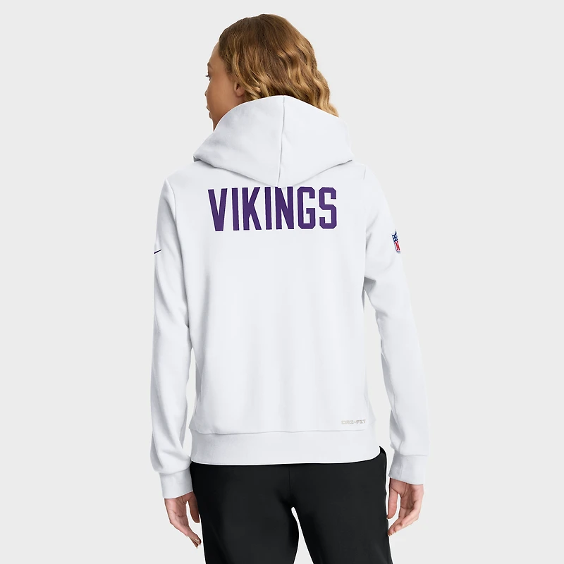 Sweat à capuche Nike blanc Dri-FIT pour femme avec logo alternatif des Vikings du Minnesota