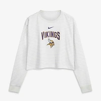 Women's Nike White Minnesota Vikings Loose Fit Crop Top