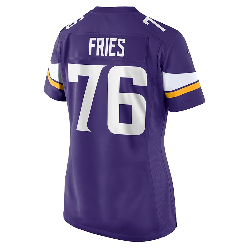 Women's Nike Will Fries Purple Minnesota Vikings Team Game Jersey