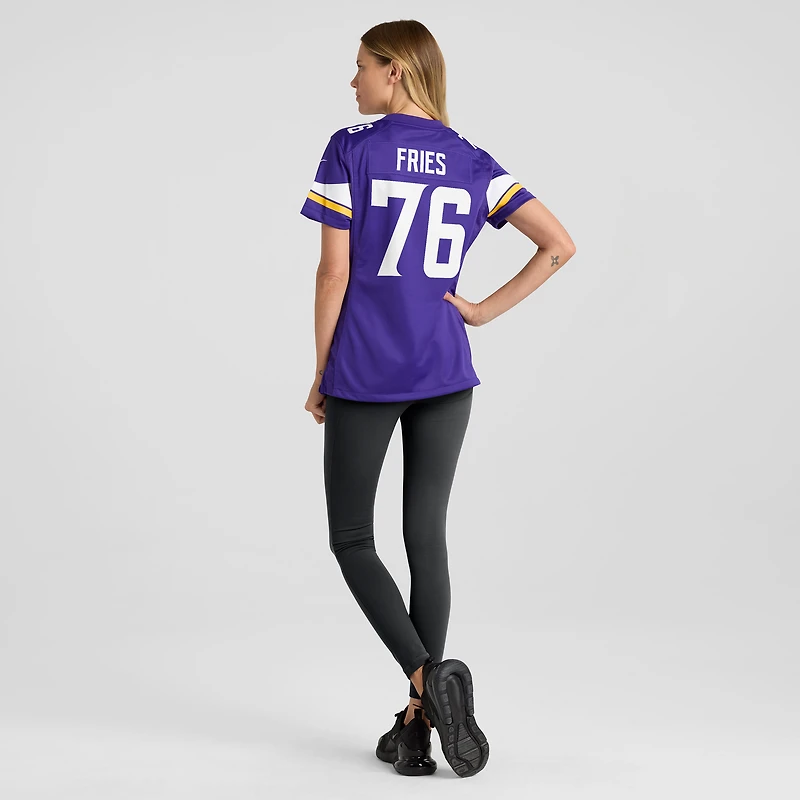 Women's Nike Will Fries Purple Minnesota Vikings Team Game Jersey