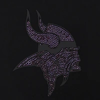 Women's Pro Standard Black Minnesota Vikings Jeweled Cropped Pullover Hoodie