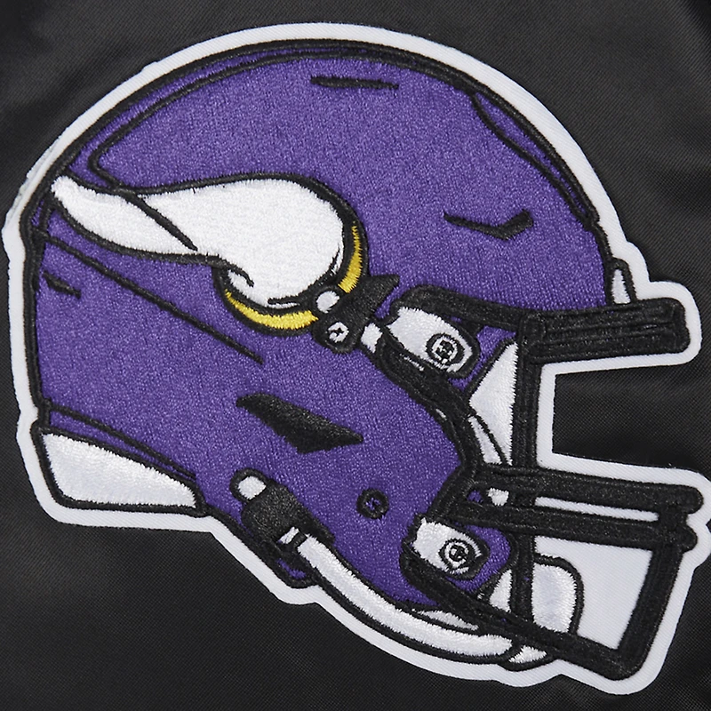 Women's Pro Standard Black Minnesota Vikings Jeweled Satin Full-Snap Jacket