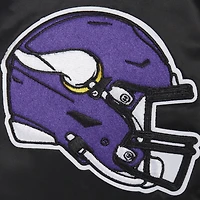 Women's Pro Standard Black Minnesota Vikings Jeweled Satin Full-Snap Jacket