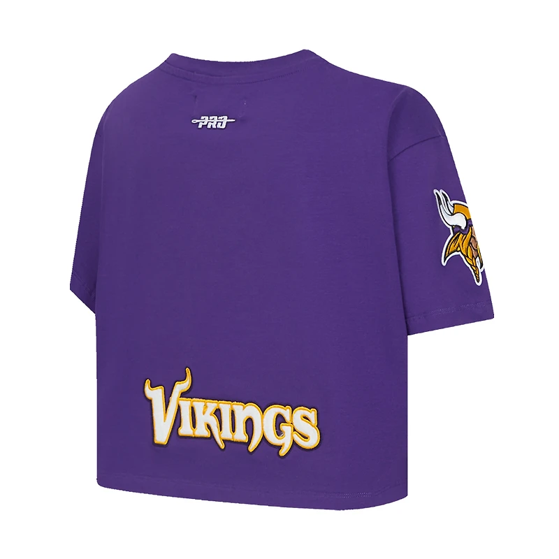 Women's Pro Standard J.J. McCarthy Purple Minnesota Vikings Player Name & Number Cropped Boxy T-Shirt