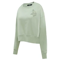 Women's Pro Standard  Light Green Minnesota Vikings Neutral Pullover Sweatshirt
