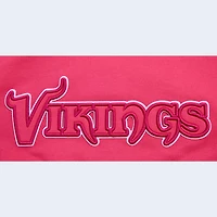 Women's Pro Standard Minnesota Vikings Triple Pink Cropped Pullover Hoodie