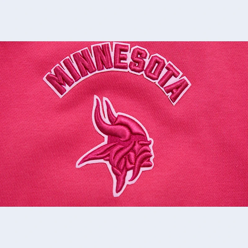 Sweat à capuche court Pro Standard Minnesota Vikings triple rose pour femmes
