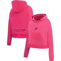Women's Pro Standard Minnesota Vikings Triple Pink Cropped Pullover Hoodie