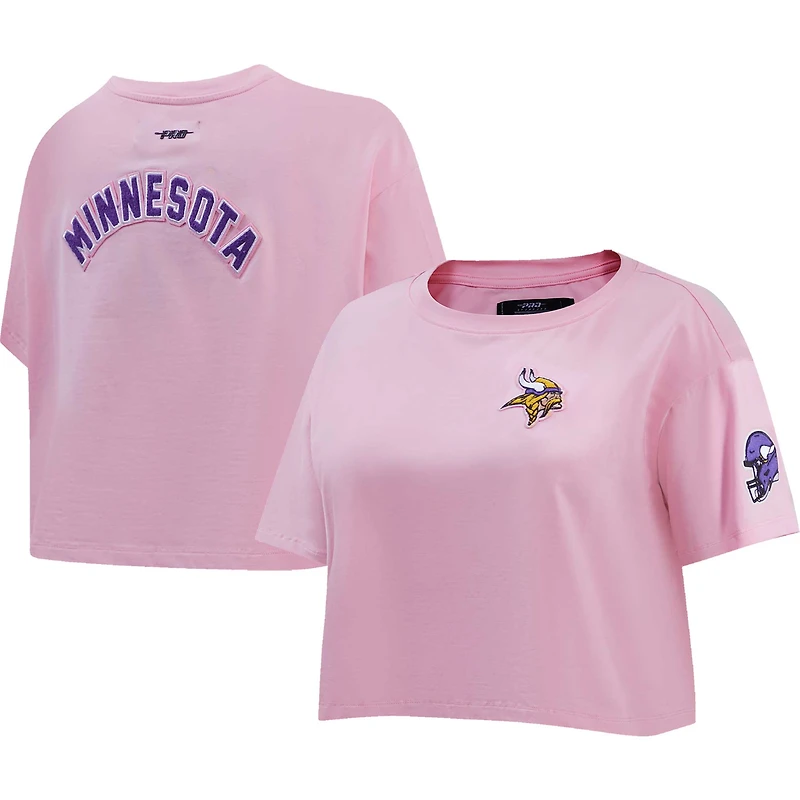 T-shirt court Pro Standard Minnesota Vikings rose pour femme