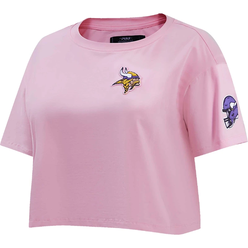 T-shirt court Pro Standard Minnesota Vikings rose pour femme