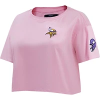 T-shirt court Pro Standard Minnesota Vikings rose pour femme