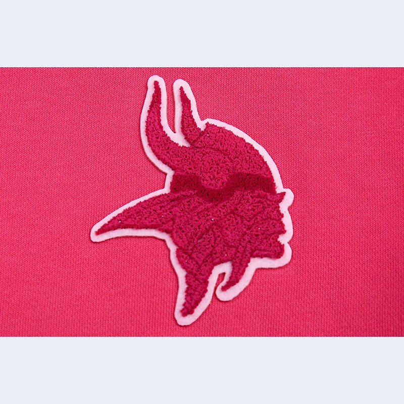 Women's Pro Standard Pink Minnesota Vikings Triple Cropped Fleece Pullover Hoodie