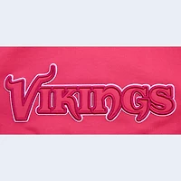 Women's Pro Standard Pink Minnesota Vikings Triple Cropped Fleece Pullover Hoodie