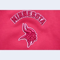 Women's Pro Standard Pink Minnesota Vikings Triple Cropped Fleece Pullover Hoodie