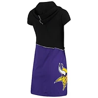 Refried Apparel pour femme Noir/violet Minnesota Vikings Mini-robe à capuche durable