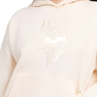 Women's Starter  Cream Minnesota Vikings Pastels Relaxed Travel Hoodie