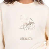 Sweat-shirt en polaire carrée Starter Cream Minnesota Vikings Travel Pastels pour femme