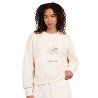 Sweat-shirt en polaire carrée Starter Cream Minnesota Vikings Travel Pastels pour femme