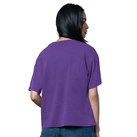 T-shirt surdimensionné violet chiné pour femme des Vikings du Minnesota, symbole Temple de la renommée