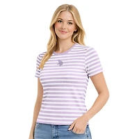 T-shirt rayé pastel violet Starter pour femmes Minnesota Vikings
