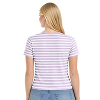 Women's Starter  Purple Minnesota Vikings Pastels Striped T-Shirt