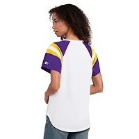 T-shirt à col cranté Starter blanc Minnesota Vikings pour femmes
