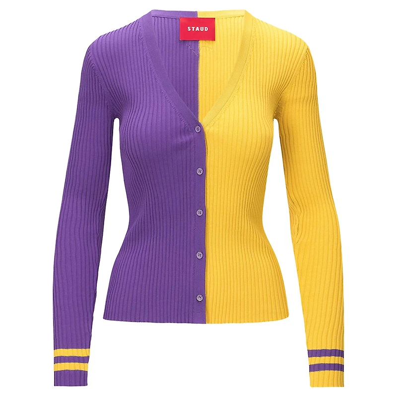 Women's STAUD Purple/Gold Minnesota Vikings Cargo Sweater