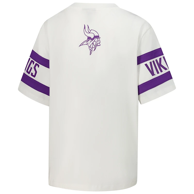 T-shirt à épaules tombantes blanc pour femme The Wild Collective des Vikings du Minnesota