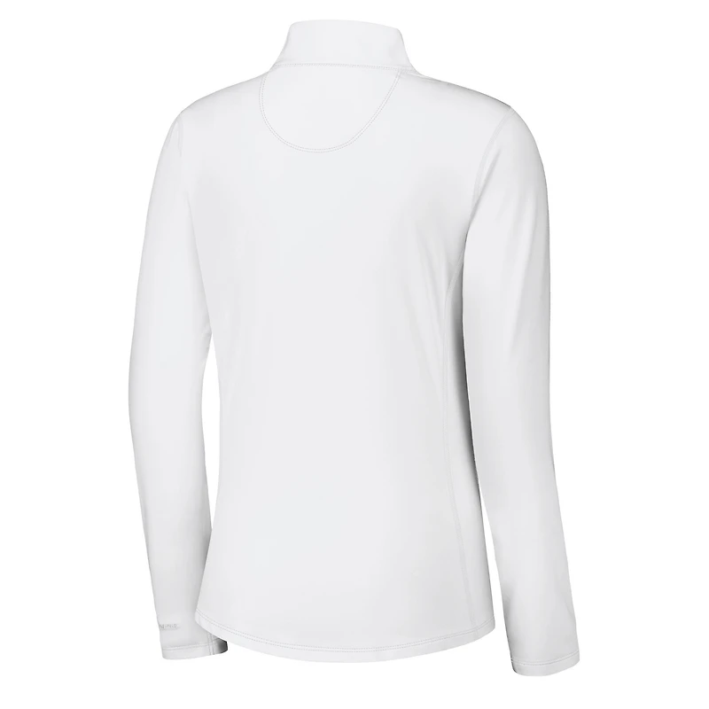 Women's Tommy Bahama White Minnesota Vikings Sport Playa Vista IslandZone Quarter-Zip Jacket