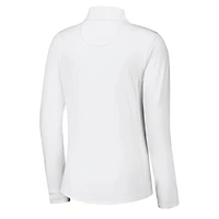 Women's Tommy Bahama White Minnesota Vikings Sport Playa Vista IslandZone Quarter-Zip Jacket