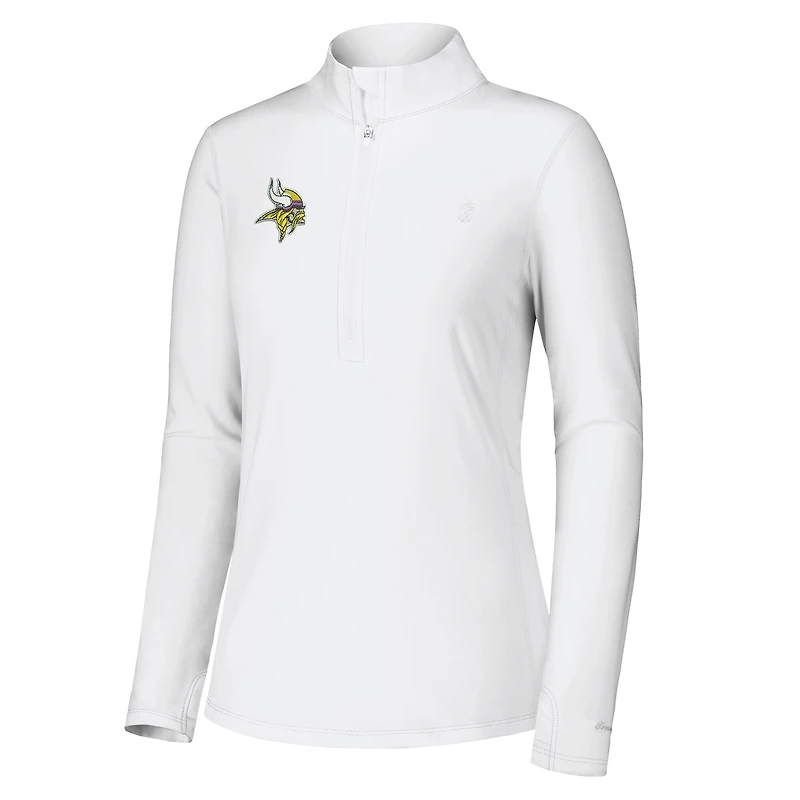 Women's Tommy Bahama White Minnesota Vikings Sport Playa Vista Quarter-Zip Jacket