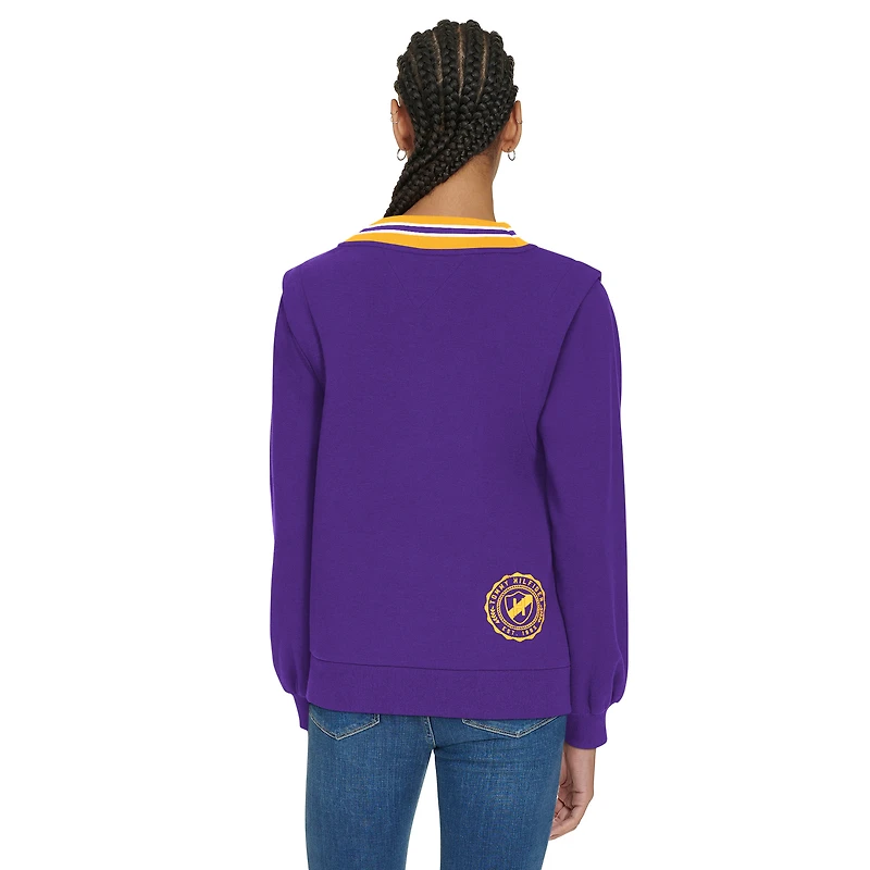 Sweat-shirt à col en V Alice violet des Minnesota Vikings de Tommy Hilfiger pour femme