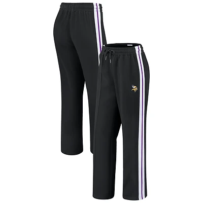 Women's WEAR by Erin Andrews Black Minnesota Vikings Color-Block Straight Leg Pants