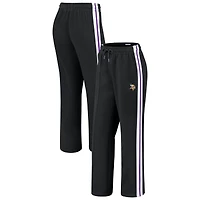 Women's WEAR by Erin Andrews Black Minnesota Vikings Color-Block Straight Leg Pants