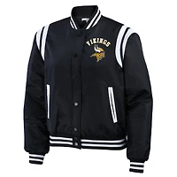 Women's WEAR by Erin Andrews  Black Minnesota Vikings Full-Snap Bomber Jacket