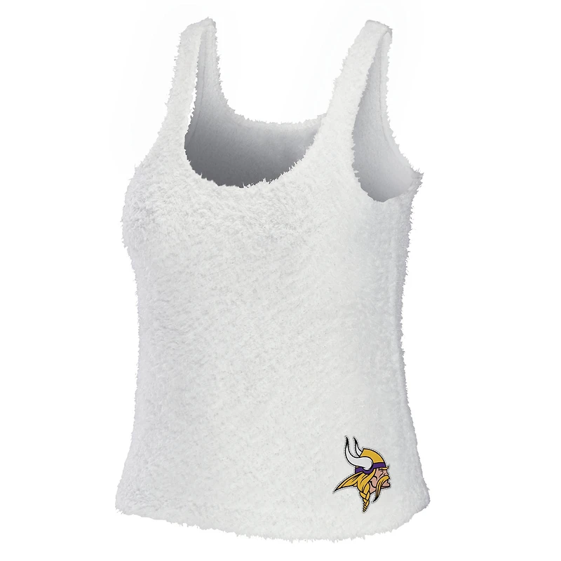 Women's WEAR by Erin Andrews Cream Minnesota Vikings Plus Cozy Scoop Neck Tank Top & Pants Set