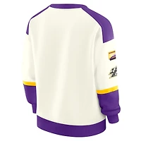 Sweat-shirt à col en V crème WEAR by Erin Andrews pour femme, motif Minnesota Vikings Racing