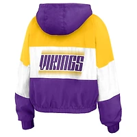 Veste coupe-vent entièrement zippée à blocs de couleurs violet/doré WEAR by Erin Andrews pour femme des Minnesota Vikings