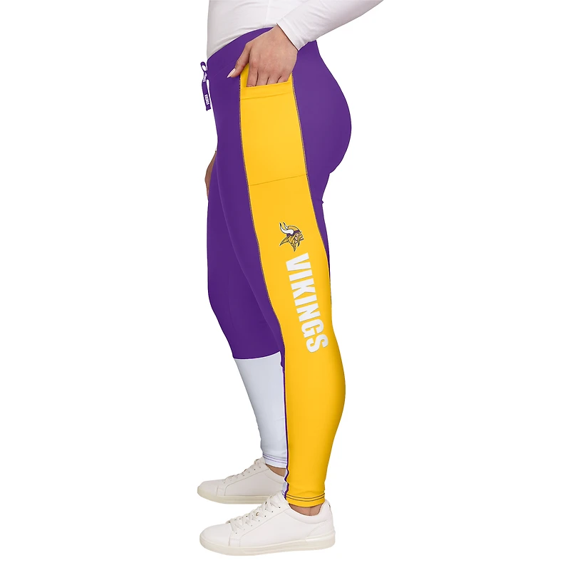 Women's WEAR by Erin Andrews Purple/Gold Minnesota Vikings Color-Block Leggings